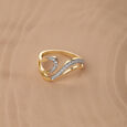 Eternal Wave 14 Kt Gold & Diamond Finger Ring,,hi-res view 1