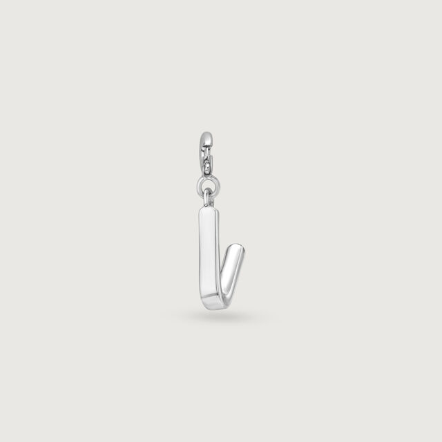Classic Initial V Silver Charm,,hi-res image number null