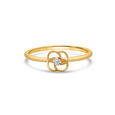 14KT Yellow Golden Iconic Sparkle Diamond Finger Ring,,hi-res view 2