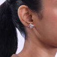 Blush Bloom Silver Stud Earrings,,hi-res view 2