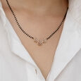 Floral Luminance Gold and Diamond Mangalsutra,,hi-res view 2
