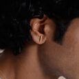Textured Wrapped Gold Stud Earrings,,hi-res view 2