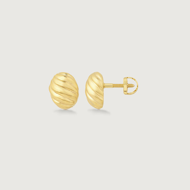 Twisted Dome Gold Stud Earrings,,hi-res image number null