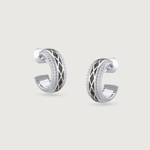 Mosaic Crush Silver Hoop Earrings
