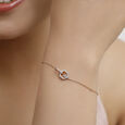14 KT Rose Gold Hexagon Diamond Bracelet,,hi-res view 3