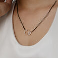 Hexagonal Glow Gold and Diamond Mangalsutra,,hi-res view 2