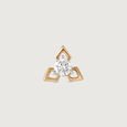 Triple Petal Gold and Diamond Nose Pin,,hi-res view 3
