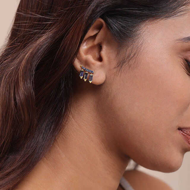 Skyline Sparkle 14KT London Blue Topaz Drop Earrings,,hi-res image number null