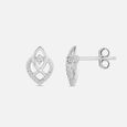 Dual Embrace Silver Stud Earrings,,hi-res view 4