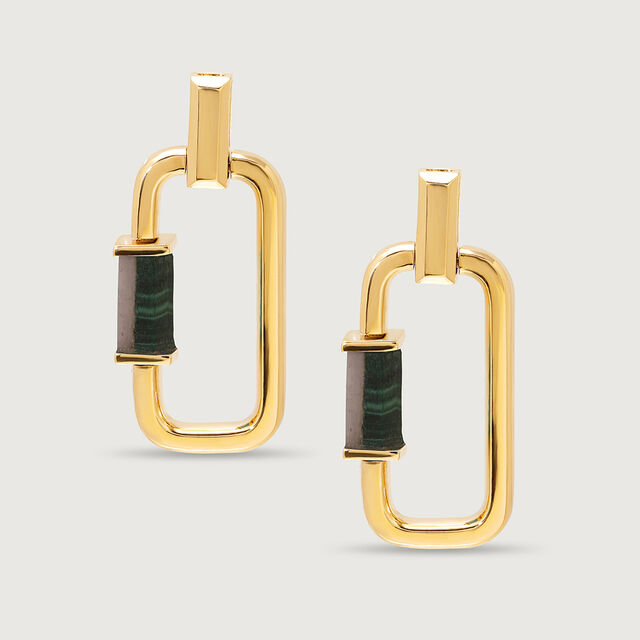 Dynamic Switch Malachite to Opal 18 KT Drop Earring,,hi-res image number null