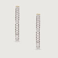 Chic Sleek Gold & Diamond Hoop Earrings,,hi-res view 3