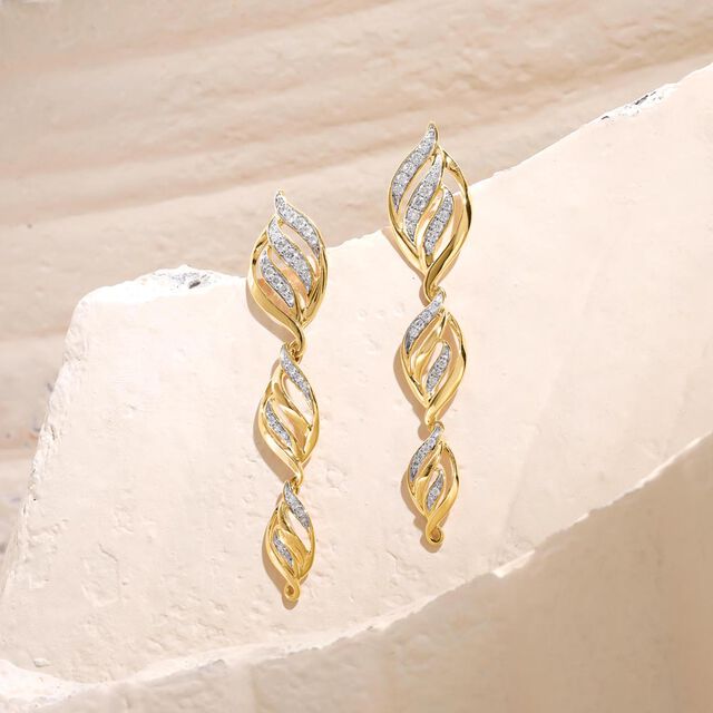 Twirling Grace Diamond Drop Earrings,,hi-res image number null