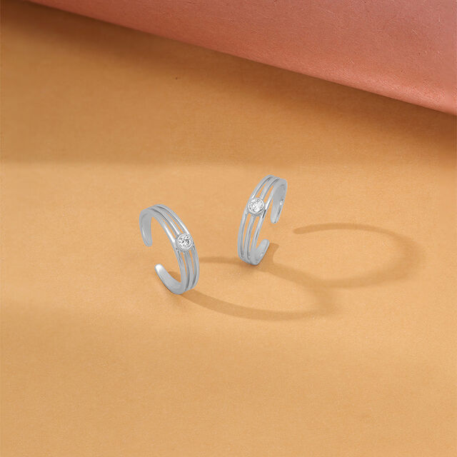 Stellar Spark Silver Toe Ring,,hi-res image number null