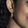 Pink Disco Gold & Tourmaline Drop Earrings,,hi-res view 2