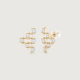 Linked Balance Diamond Stud Earrings,,hi-res view 3