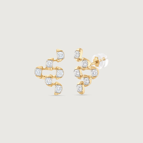 Linked Balance Diamond Stud Earrings