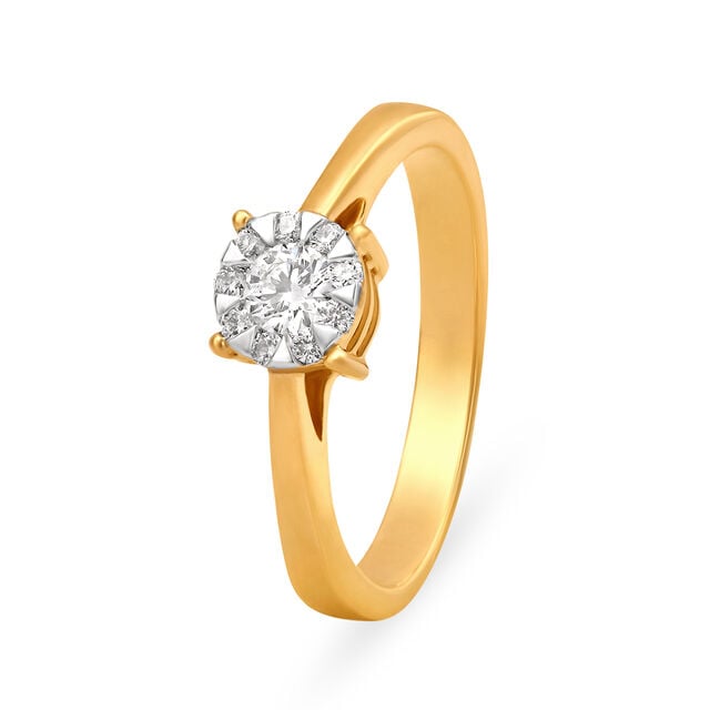 Iconic 18 Karat Gold And Diamond Finger Ring