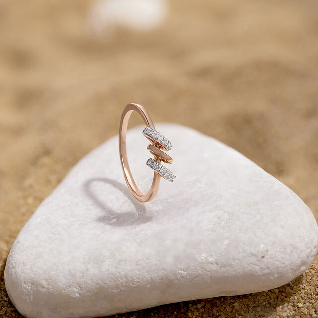 Modern Duo Gold & Diamond Finger Ring,,hi-res image number null