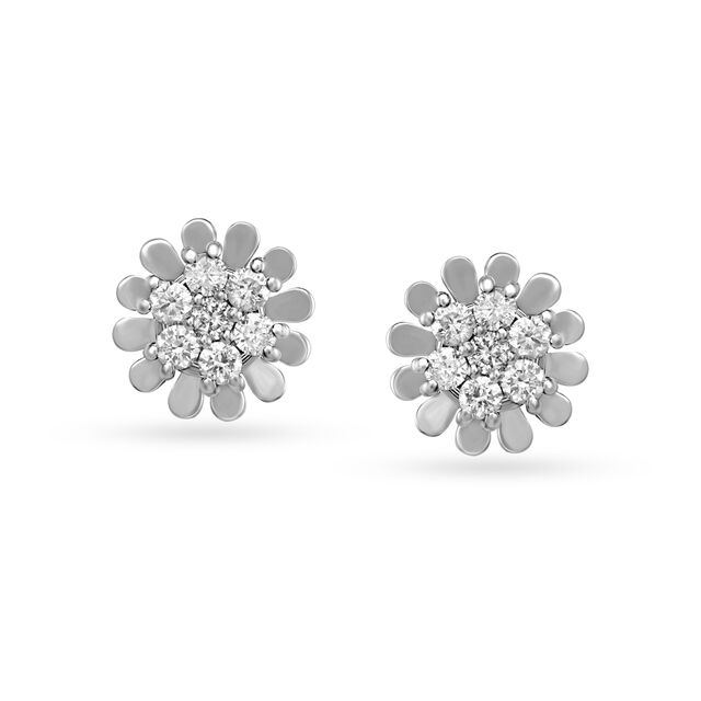 18 Karat White Gold Dazzling Opulent Diamond Stud Earrings,,hi-res view 1