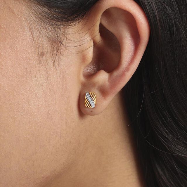 Shimmer Frame Diamond Stud Earrings,,hi-res image number null