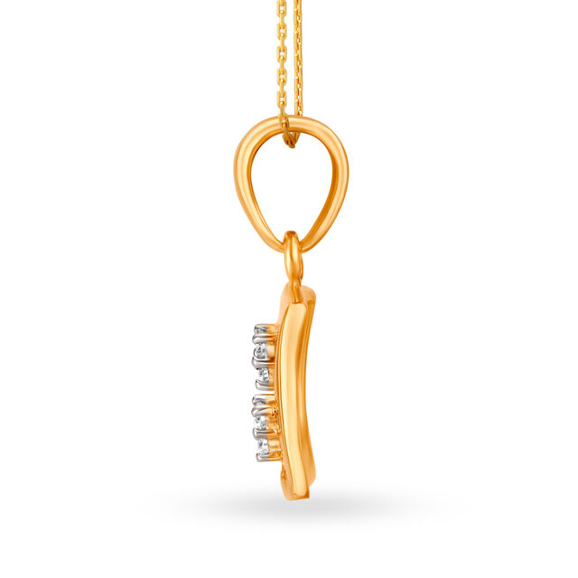 14Kt Yellow Gold Pendant With Diamonds,,hi-res view 2