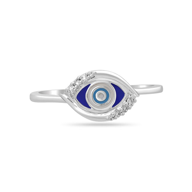 14KT White Gold Dazzling Defender Diamond Finger Ring,,hi-res image number null