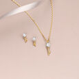 Key Charm 14 Kt Gold Necklace Set,,hi-res view 1