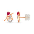 Fancy Paisley Hoop Earrings with Rubies,,hi-res view 2