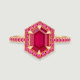 Radiant Red Tourmaline Gold Ring,,hi-res view 3