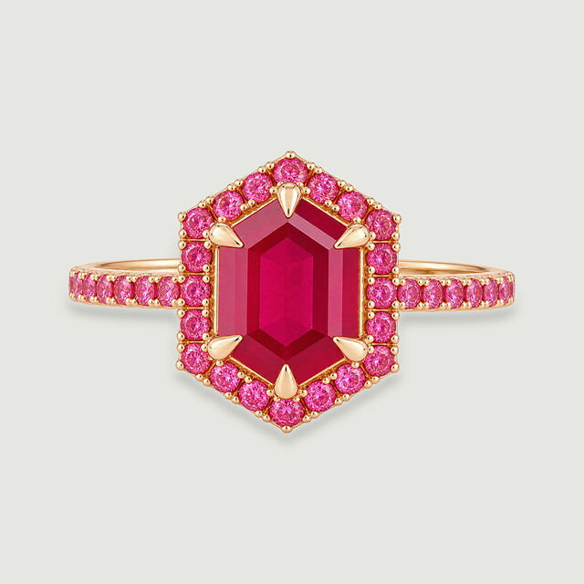 Radiant Red Tourmaline Gold Ring,,hi-res image number null