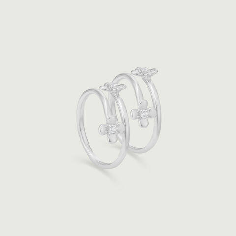 Blooming Bliss Silver Toe Rings