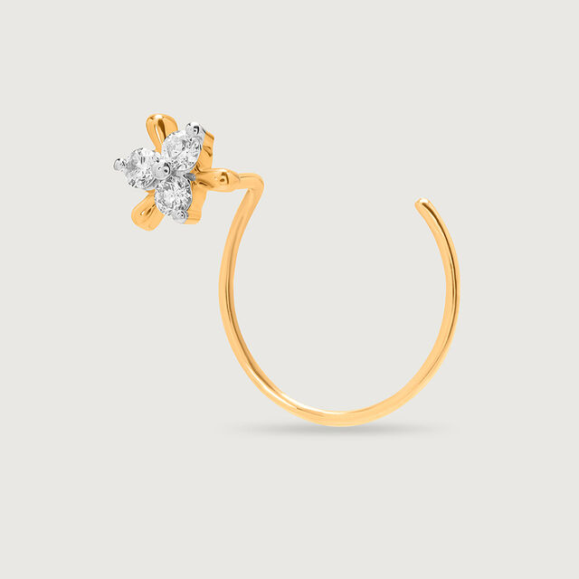 14KT Yellow Gold Diamond Nose Pin,,hi-res image number null