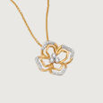 Blooming Radiance 14 Kt Gold & Diamond Pendant,,hi-res view 4