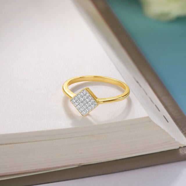 Geometric Splendour 14KT Gold & Diamond Ring,,hi-res image number null