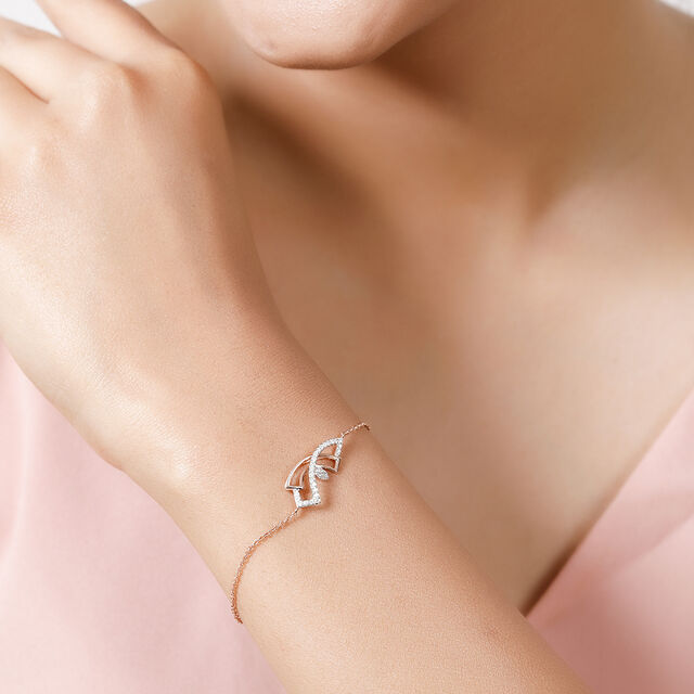 14KT Rose Gold Sensuous Sparkle Diamond Bracelet,,hi-res view 1