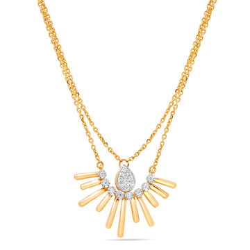 14 KT Yellow Gold Dainty Petals Necklace