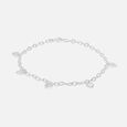 Heartbeats Silver Anklet,,hi-res view 2