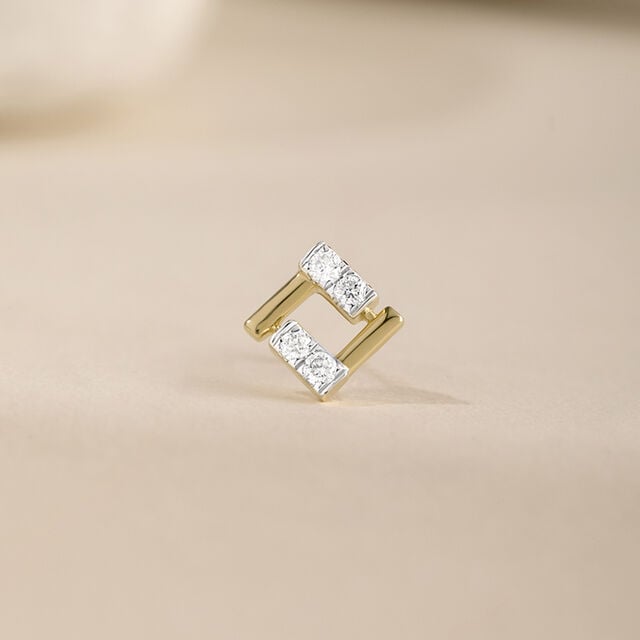 Togetherness Spark Gold & Diamond Nose Pin,,hi-res image number null