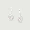 Mother of Pearl Charming Silver Hoop Earrings,,hi-res view 3
