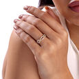 Interlocking Elegance Gold & Diamond Finger Ring,,hi-res view 2