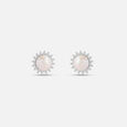 Shimmering Pearl Silver Stud Earrings,,hi-res view 3