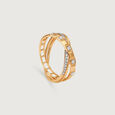 Crisscross Glow Gold & Diamond Finger Ring,,hi-res view 3