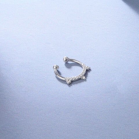 Dainty Halo Silver Septum Ring