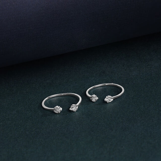 Subtle Shine Silver Toe Rings,,hi-res image number null