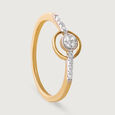 Timeless Circle Gold & Diamond Finger Ring,,hi-res view 4