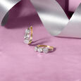 Twist Elegance Gold & Diamond Hoop Earrings,,hi-res view 1