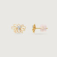Doodle Flower Diamond Stud Earrings,,hi-res view 4