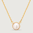 Golden Elegance 18KT Pearl Pendant with Chain,,hi-res view 2