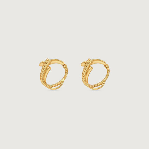 Fluid Twist Gold Hoop Earrings