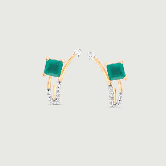 Chic Spark Diamond Hoop Earrings,,hi-res image number null